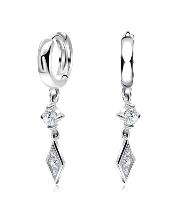 Silver Dangle Huggies Earring HO-2496